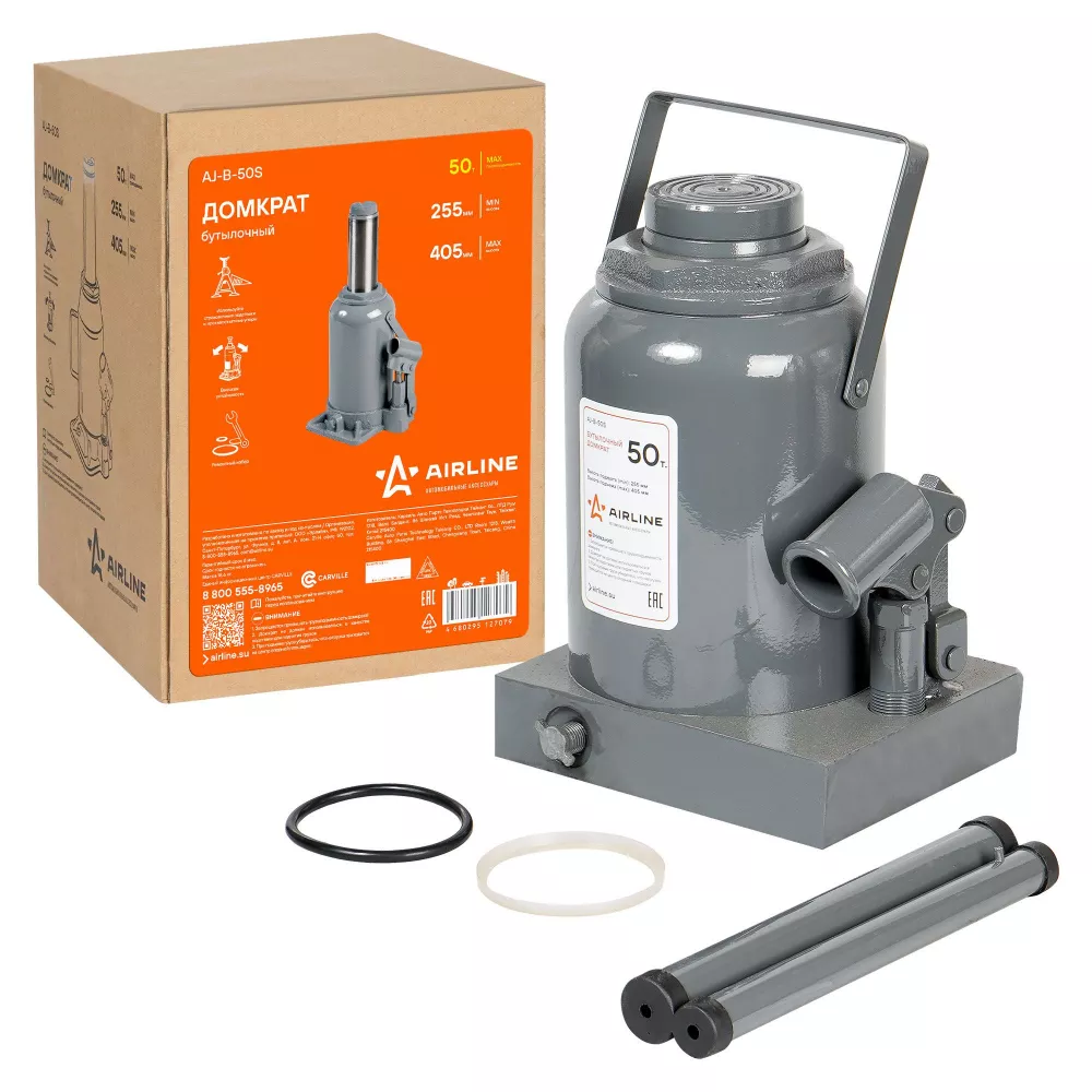 Домкрат бутылочный 50т 255-405мм - Артикул AJB50S - Производитель Airline - Фото, Отзывы, Цены 