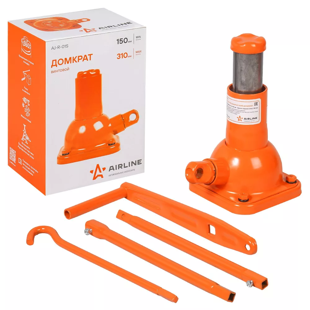 Домкрат винтовой 2т 150-310мм - Артикул AJR01S - Производитель Airline - Фото, Отзывы, Цены 
