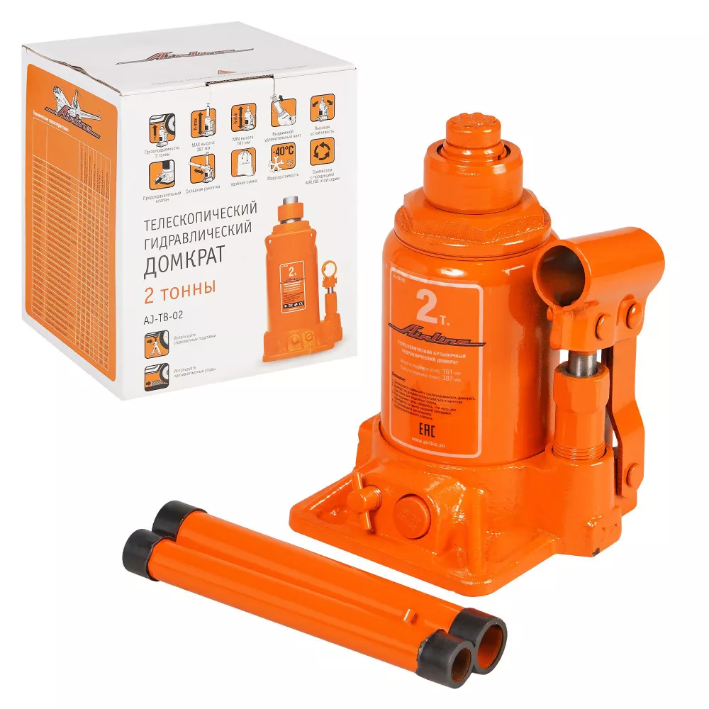Домкрат телескопич. 2т 161-387мм, сумка - Артикул AJTB02 - Производитель Airline - Фото, Отзывы, Цены 