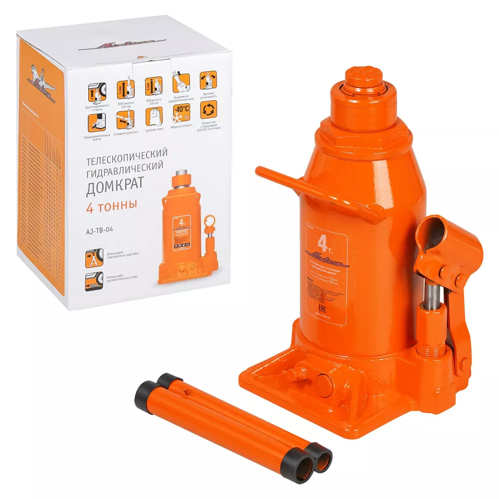 Домкрат телескопич. 4т 229-535мм, сумка - Артикул AJTB04 - Производитель Airline - Фото, Отзывы, Цены 