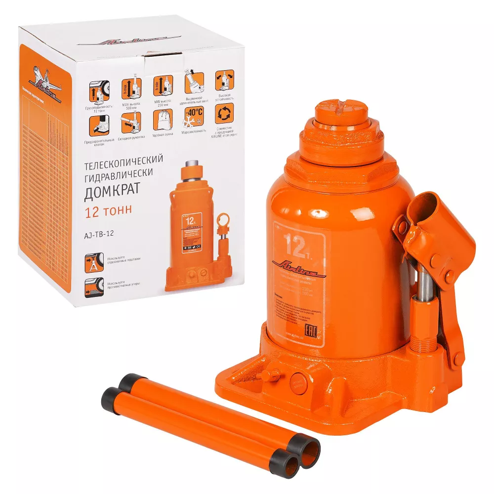 Домкрат телескопич. 12т 230-500мм, сумка - Артикул AJTB12 - Производитель Airline - Фото, Отзывы, Цены 