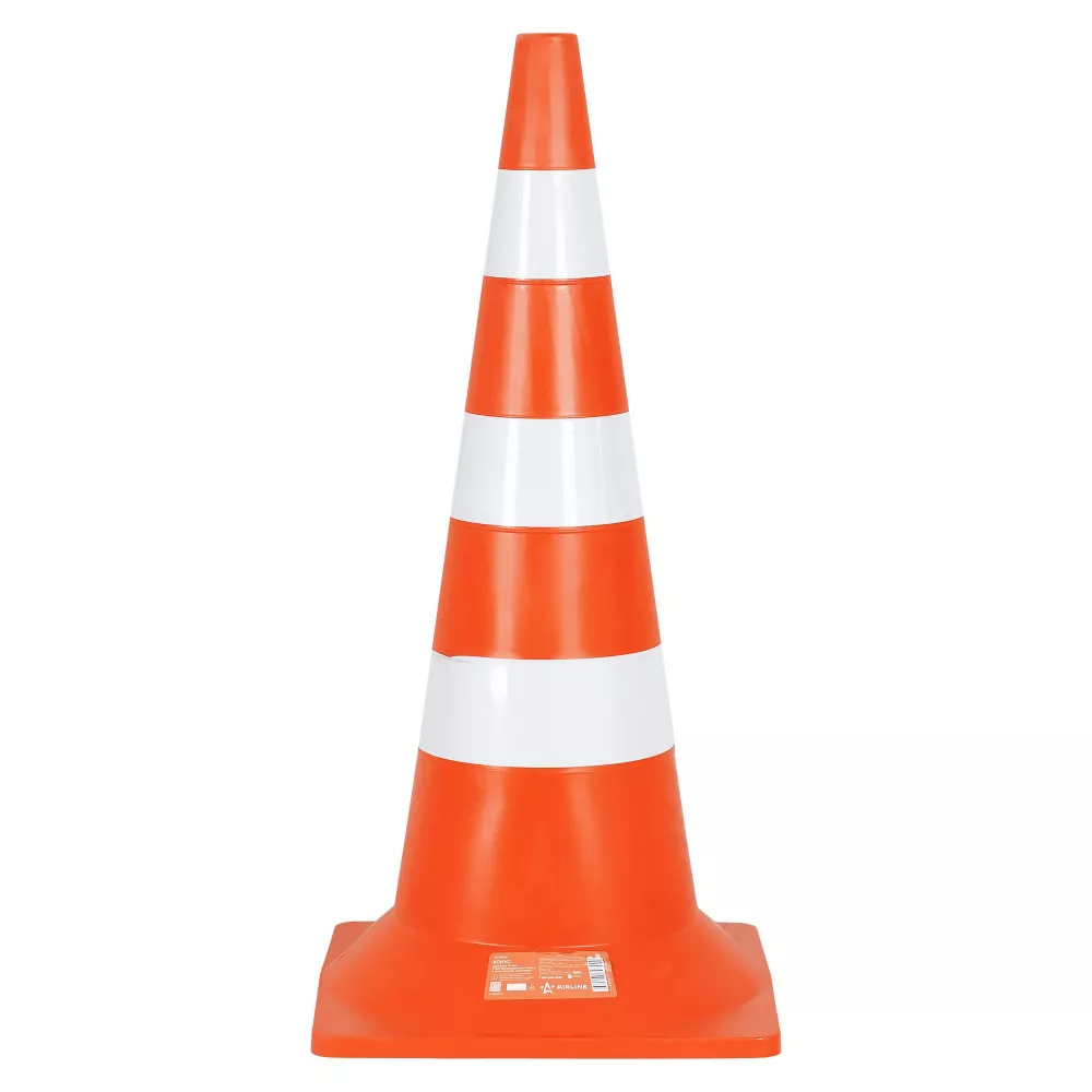 Конус дорожный 750мм, 3 световозвр.полосы с утяжелителем, оранжевый - Артикул AKON016 - Производитель Airline - Фото, Отзывы, Цены 
