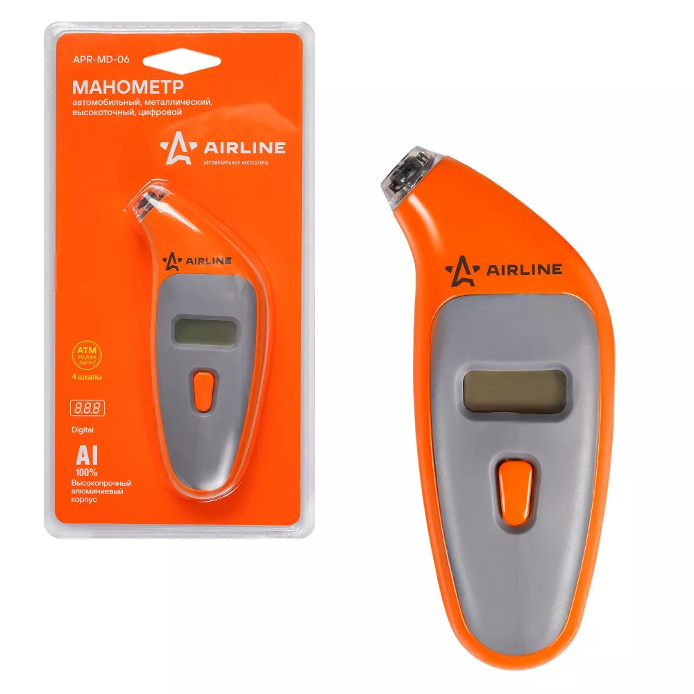 Манометр цифровой металлический с подсветкой ЖК дисплей 7 АТМ - Артикул APRMD06 - Производитель Airline - Фото, Отзывы, Цены 