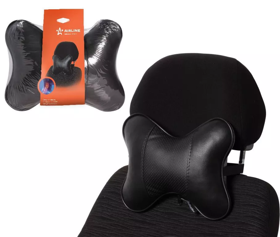 Подушка-косточка на подгол. "Лима", экокожа, 1 шт., черная - Артикул ASPB05 - Производитель Airline - Фото, Отзывы, Цены 