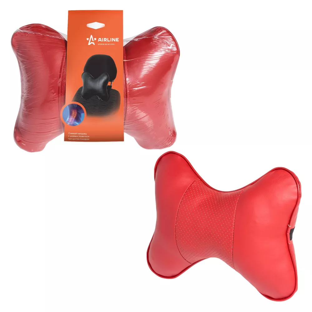 Подушка-косточка на подгол. "Лима", экокожа, 1 шт., красная - Артикул ASPB08 - Производитель Airline - Фото, Отзывы, Цены 
