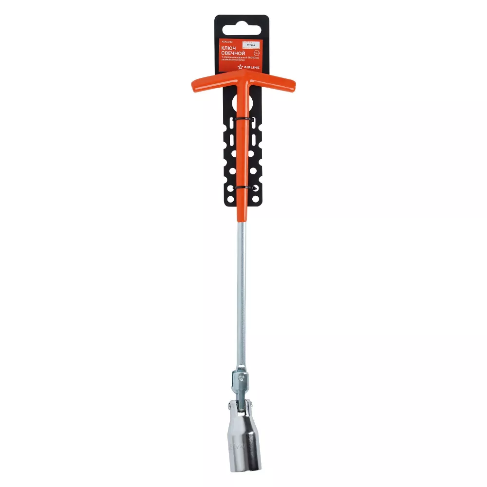 Ключ свечной Т-образный карданный 21мм, 350мм, резиновый фиксатор - Артикул ATAC020 - Производитель Airline - Фото, Отзывы, Цены 