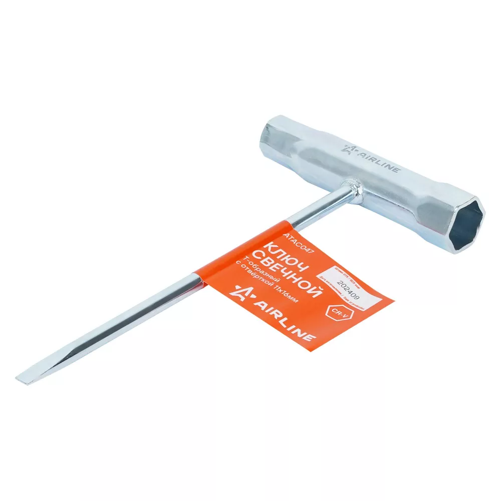 Ключ свечной Т-образный с отвёрткой 11x16мм - Артикул ATAC047 - Производитель Airline - Фото, Отзывы, Цены 