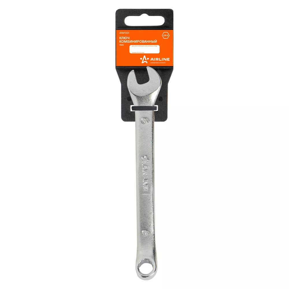 Ключ комбинированный 6мм пласт.подвес - Артикул ATAF001 - Производитель Airline - Фото, Отзывы, Цены 