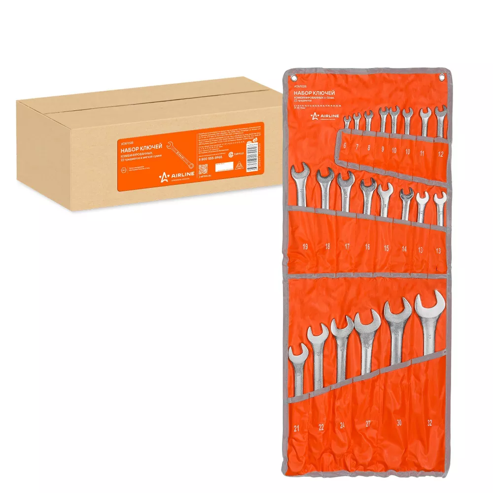 Набор ключей комбинир. 22пр. (6-32мм) сумка - Артикул ATAF028 - Производитель Airline - Фото, Отзывы, Цены 