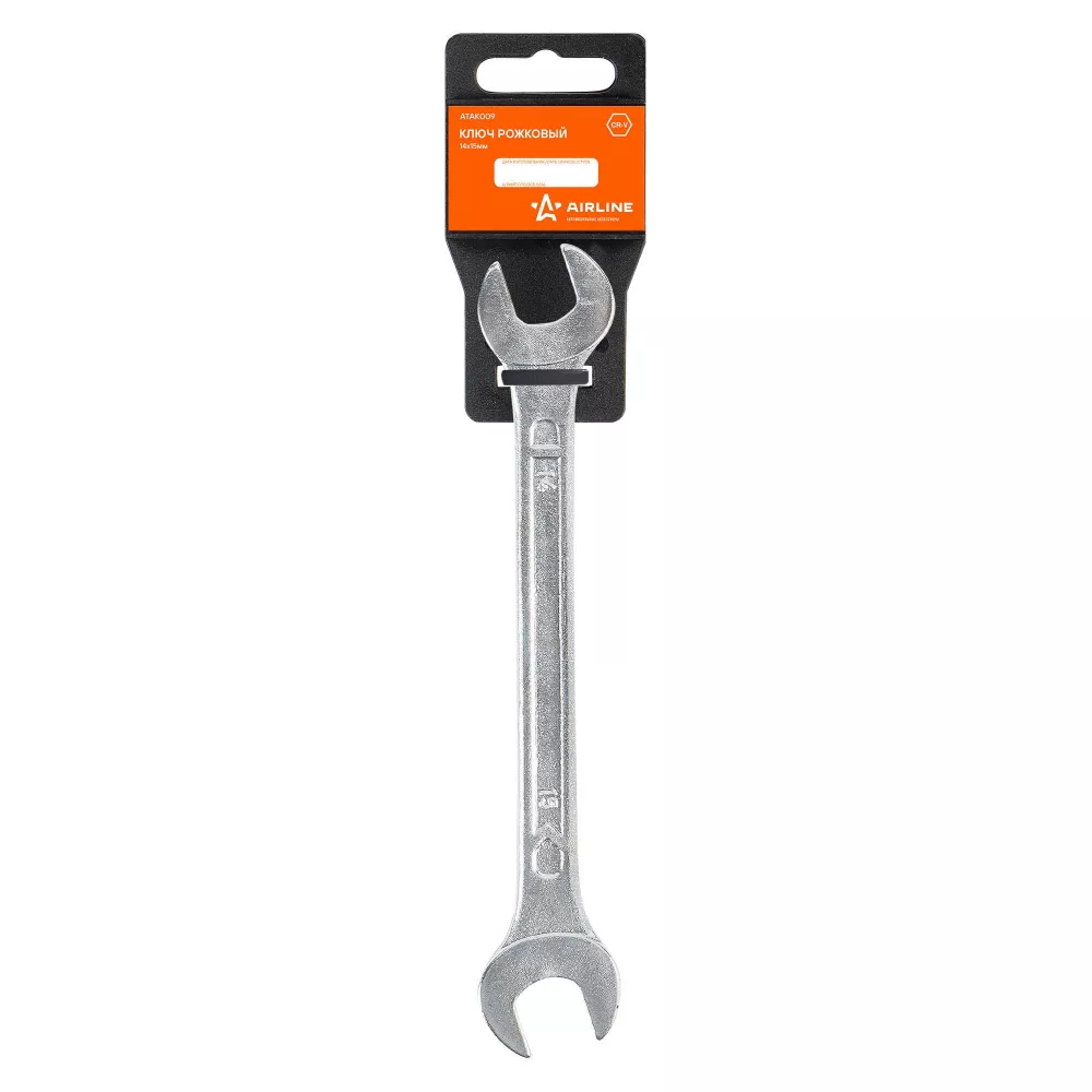 Ключ рожковый 14х15мм пласт.подвес - Артикул ATAK009 - Производитель Airline - Фото, Отзывы, Цены 