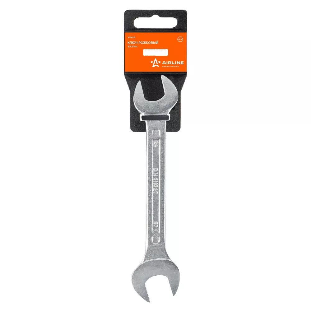Ключ рожковый 24х27мм пласт.подвес - Артикул ATAK018 - Производитель Airline - Фото, Отзывы, Цены 