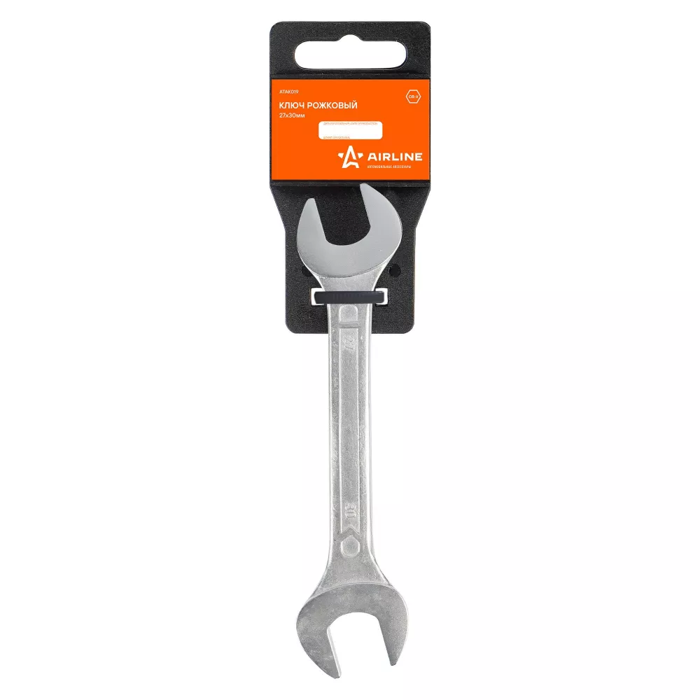 Ключ рожковый 27х30мм пласт.подвес - Артикул ATAK019 - Производитель Airline - Фото, Отзывы, Цены 