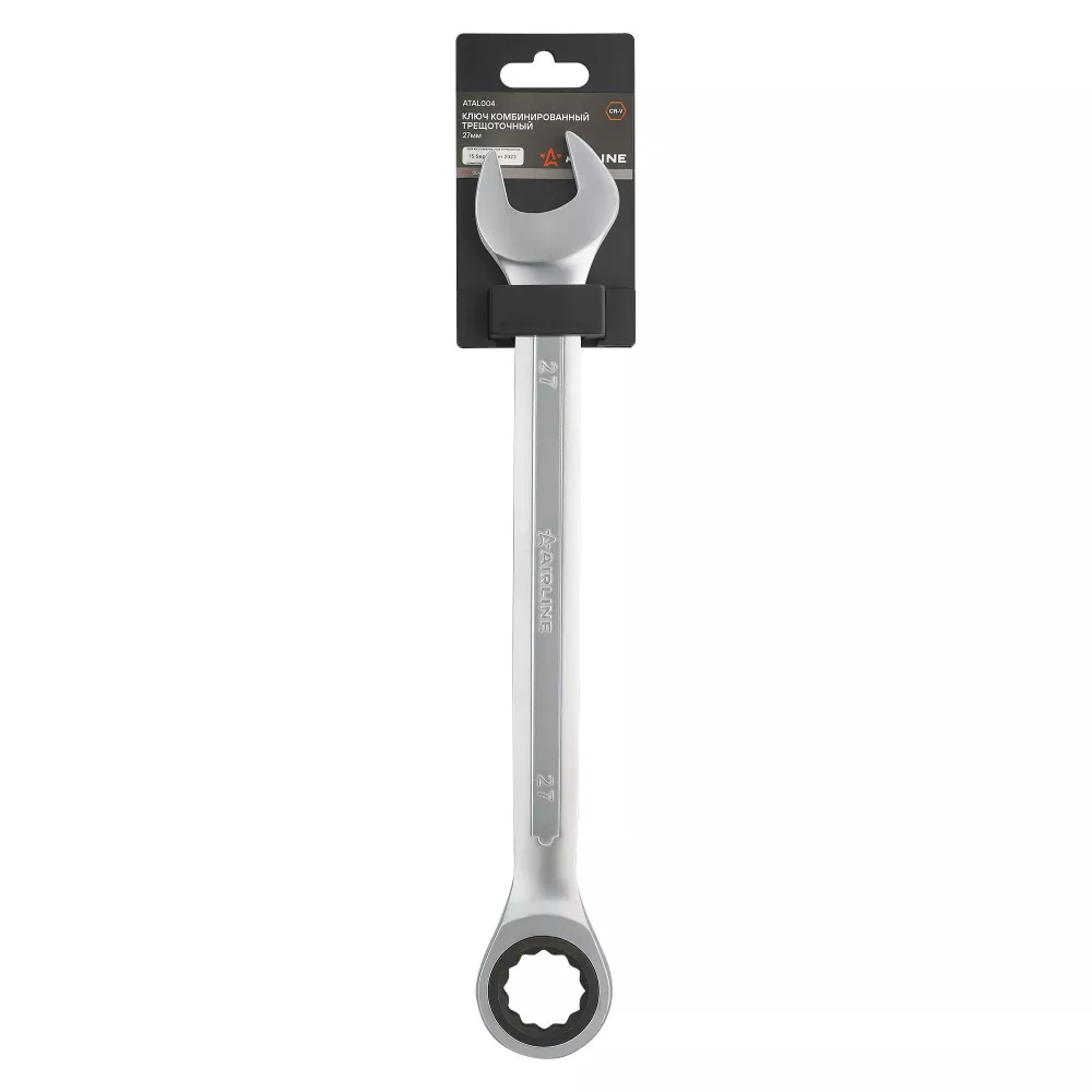 Ключ комбинированный трещоточный 27мм PRO пласт.подвес - Артикул ATAL004 - Производитель Airline - Фото, Отзывы, Цены 