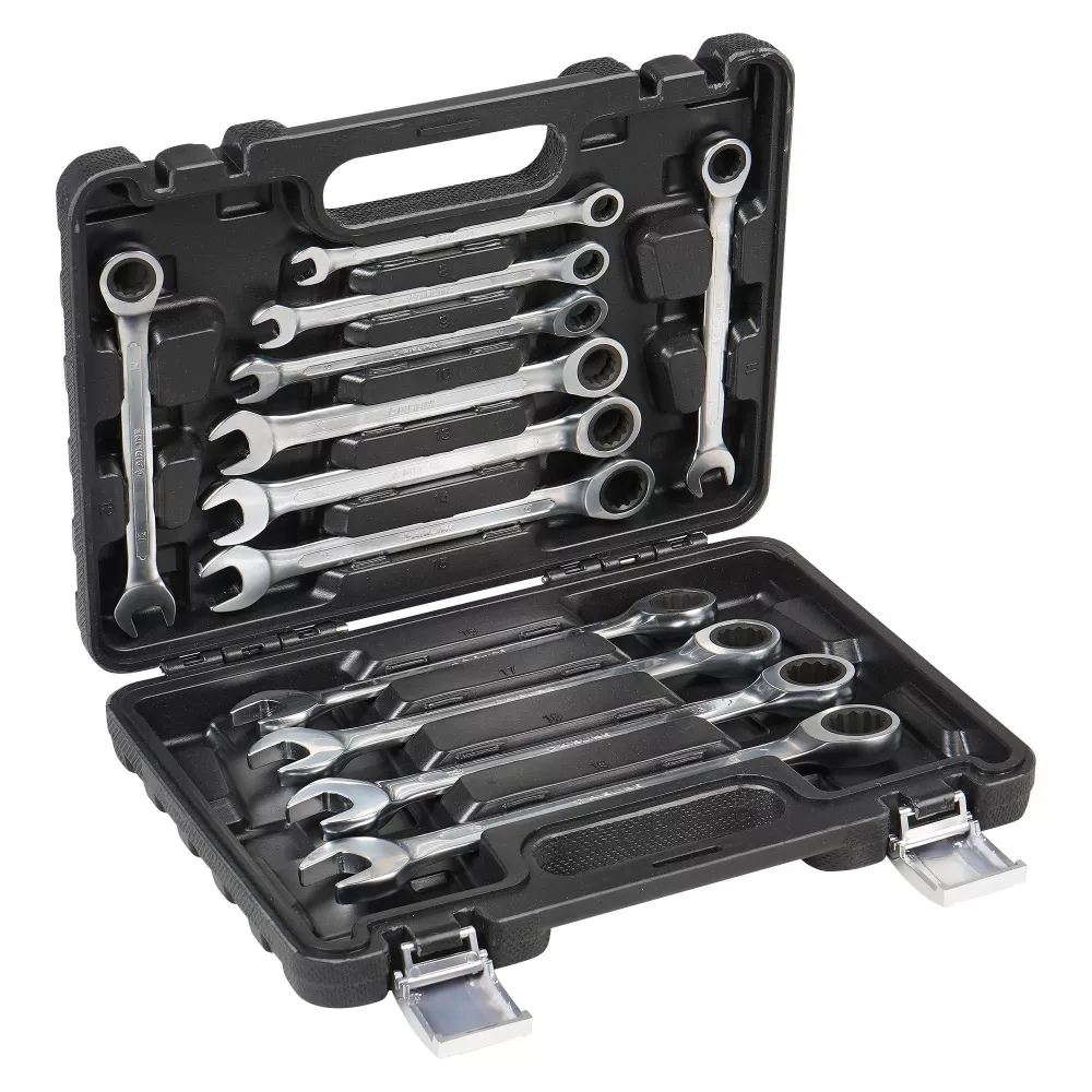 Набор ключей комбинированных трещоточных PRO 12пр. (8-19мм) пласт.кейс - Артикул ATAL012 - Производитель Airline - Фото, Отзывы, Цены 