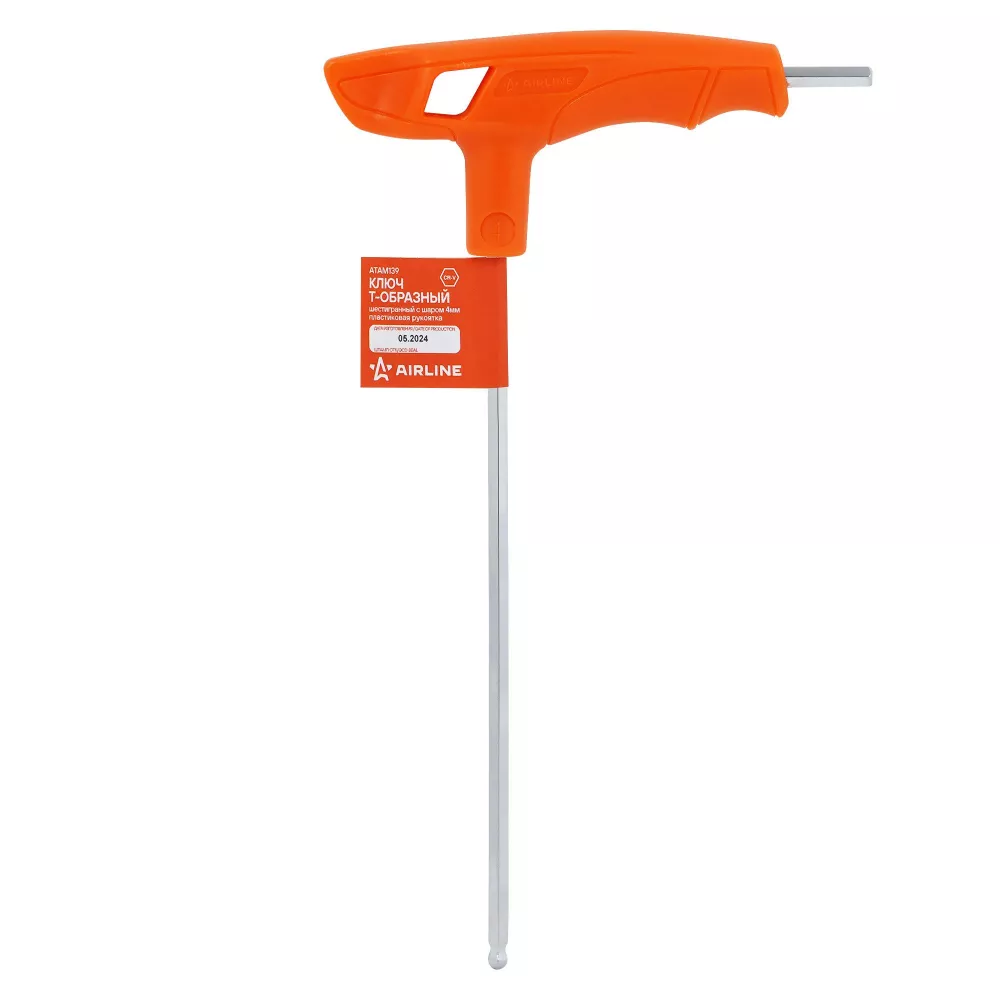 Ключ Т-образный шестигранный 4мм с шаром - Артикул ATAM139 - Производитель Airline - Фото, Отзывы, Цены 