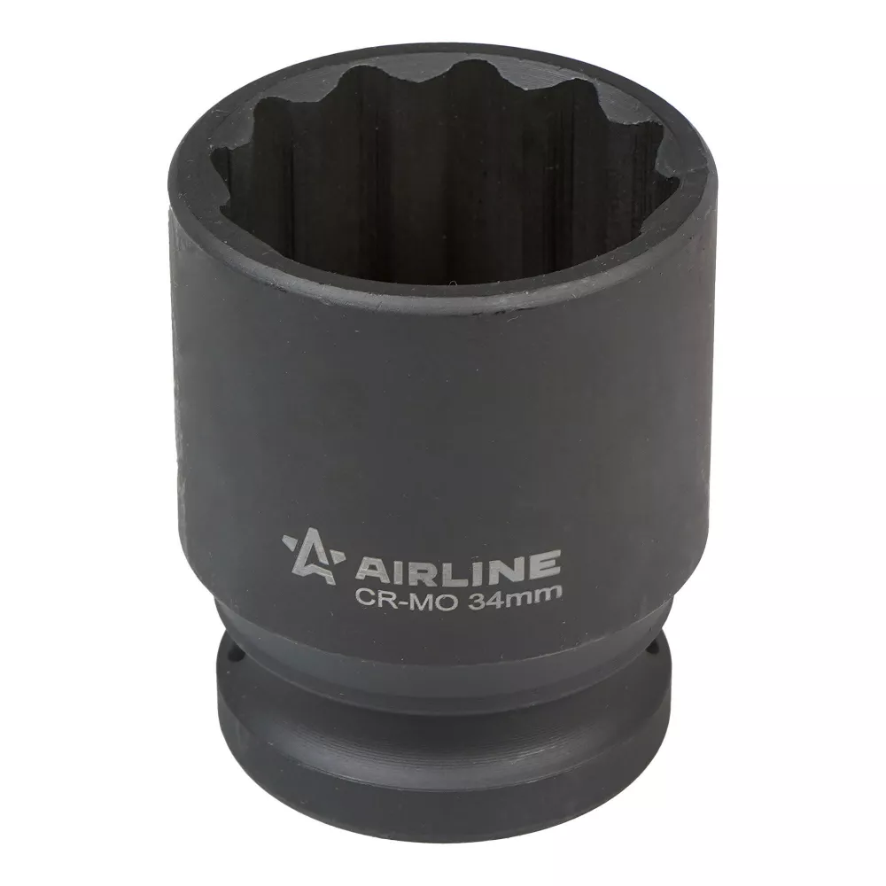 Головка ударная торцевая 3/4 DR двенадцатигранная 34мм L=56мм - Артикул ATAS818 - Производитель Airline - Фото, Отзывы, Цены 