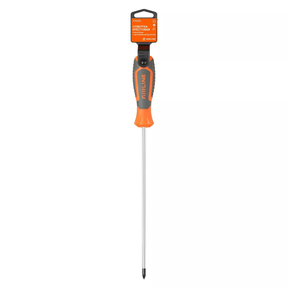 Отвертка крестовая PH1x200мм, магнитный наконечник, пласт.подвес - Артикул ATAV105 - Производитель Airline - Фото, Отзывы, Цены 