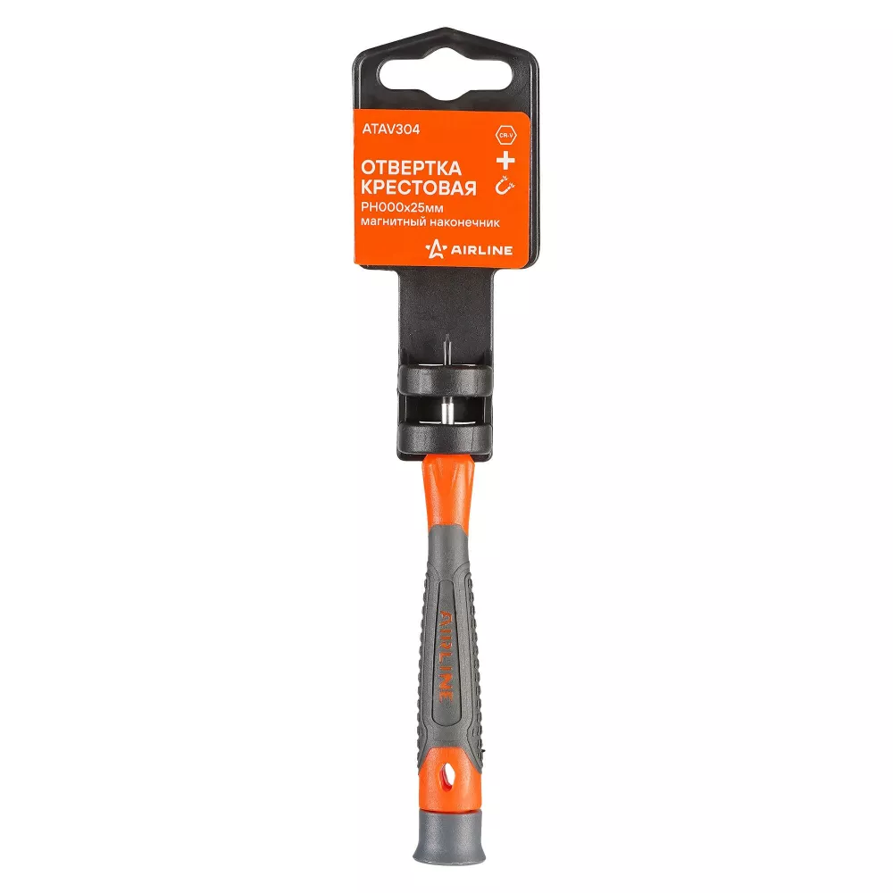 Отвертка крестовая PH000x25мм, магнитный наконечник, пласт.подвес - Артикул ATAV304 - Производитель Airline - Фото, Отзывы, Цены 