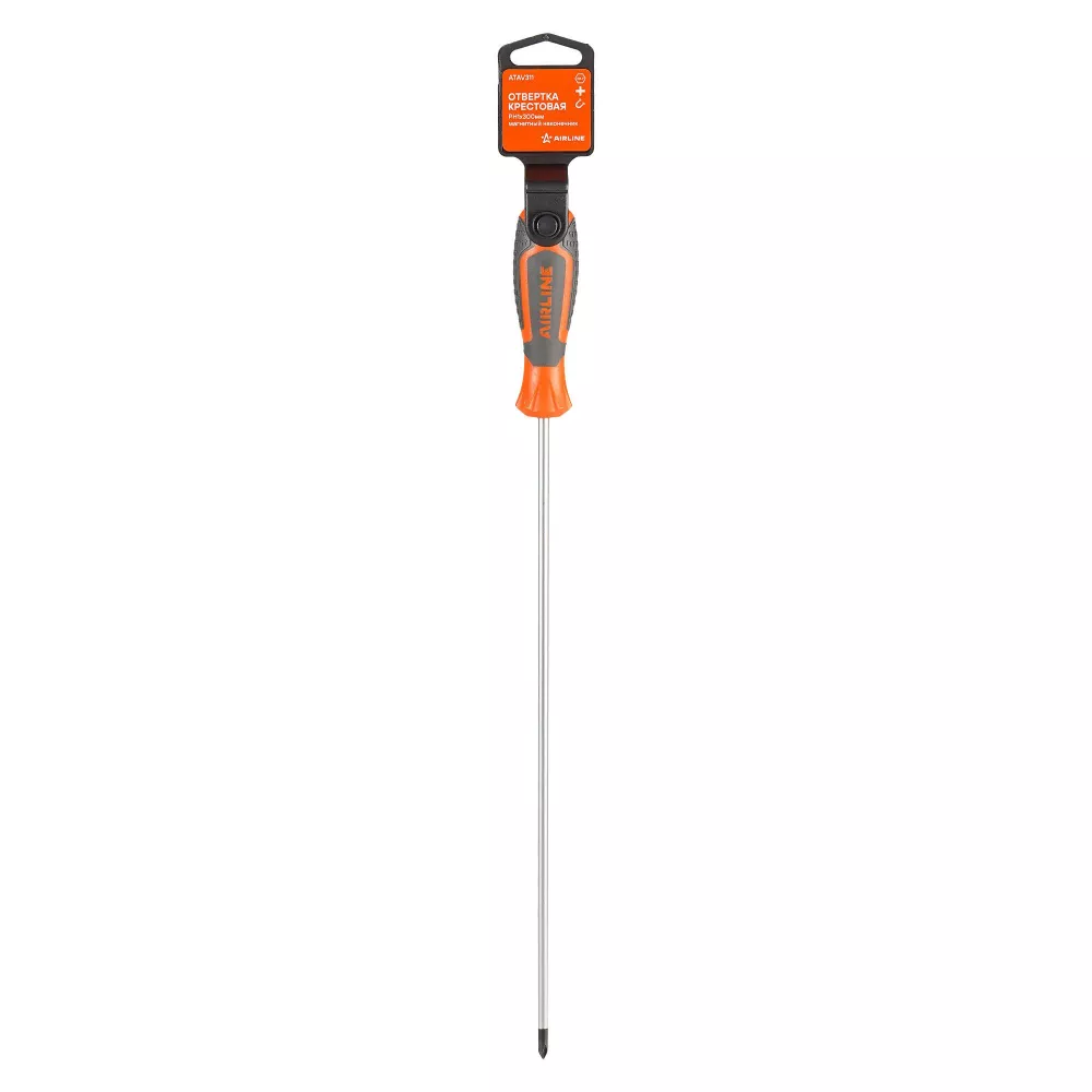 Отвертка крестовая PH1x300мм, магнитный наконечник, пласт.подвес - Артикул ATAV311 - Производитель Airline - Фото, Отзывы, Цены 
