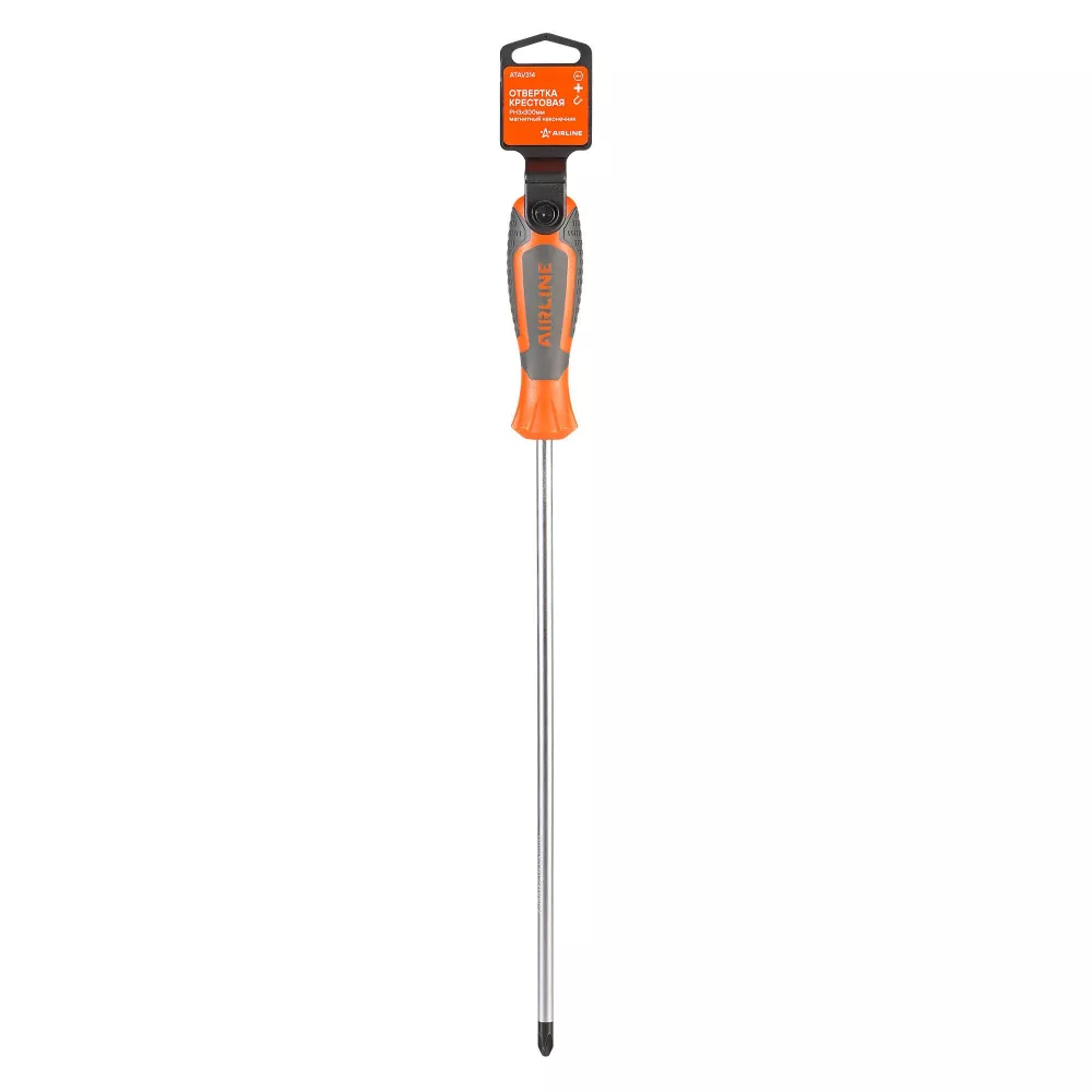 Отвертка крестовая PH3x300мм, магнитный наконечник, пласт.подвес - Артикул ATAV314 - Производитель Airline - Фото, Отзывы, Цены 