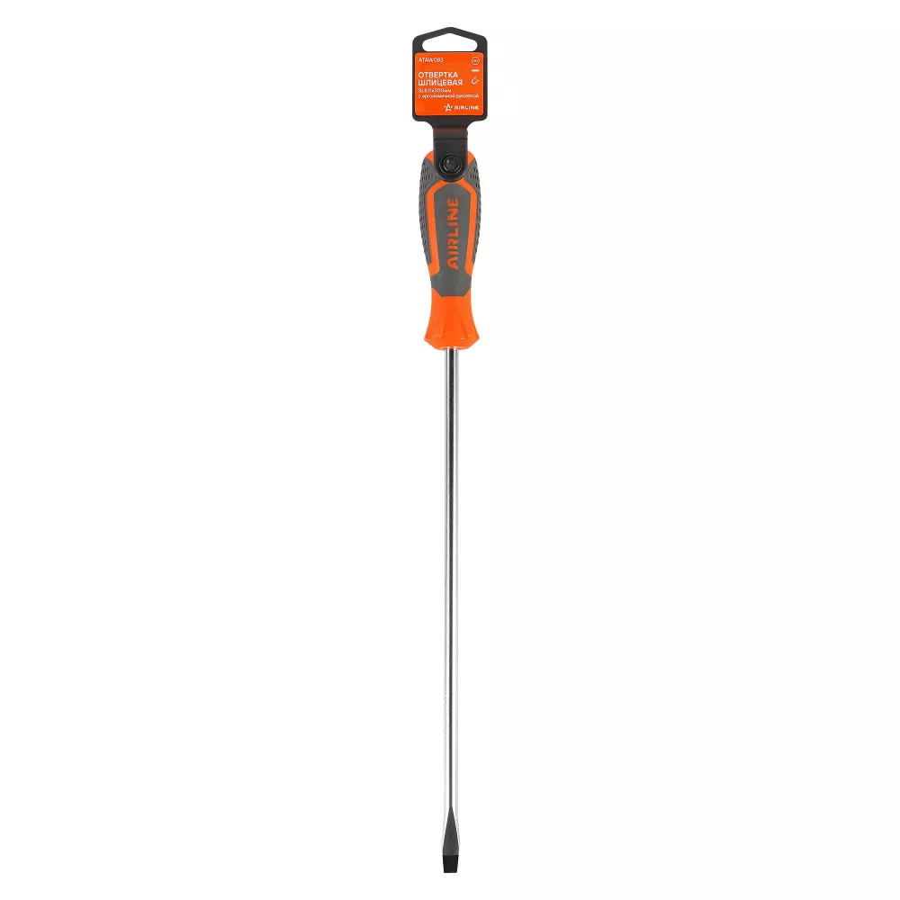 Отвертка шлицевая SL8.0x300мм, магнитный наконечник, пласт.подвес - Артикул ATAW083 - Производитель Airline - Фото, Отзывы, Цены 