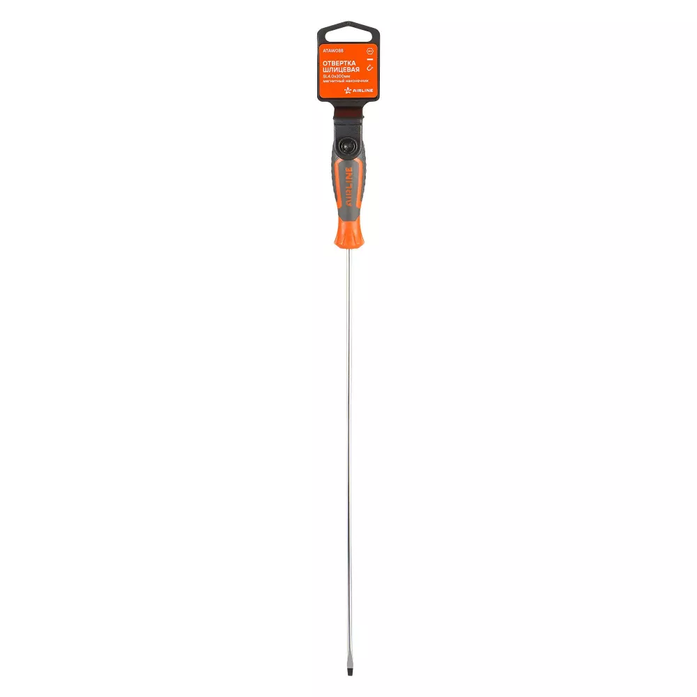 Отвертка шлицевая SL4.0x300мм, магнитный наконечник, пласт.подвес - Артикул ATAW088 - Производитель Airline - Фото, Отзывы, Цены 