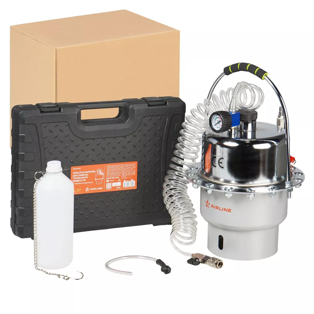 Приспособление для замены тормозной жидкости (с комплектом адаптеров) - Артикул ATBT100 - Производитель Airline - Фото, Отзывы, Цены 