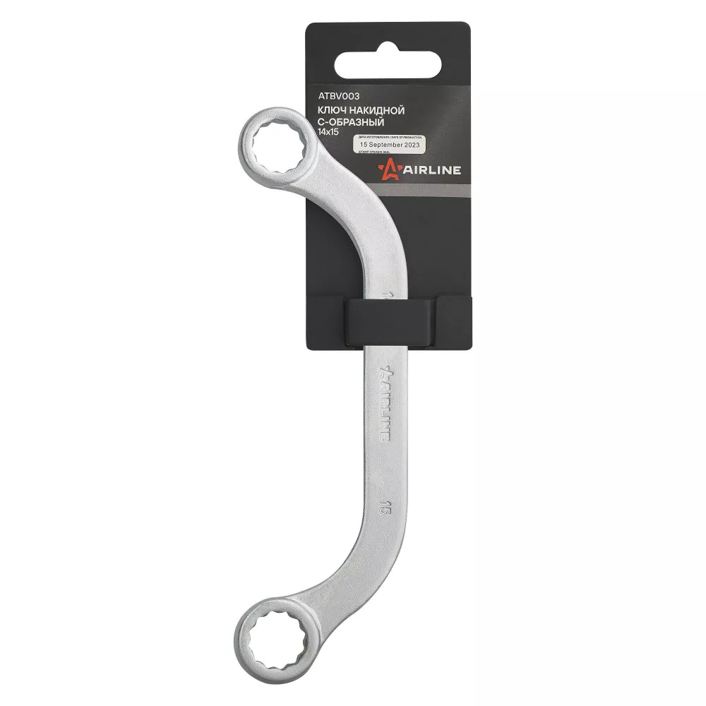 Ключ накидной С-образный 14х15мм PRO пласт.подвес - Артикул ATBV003 - Производитель Airline - Фото, Отзывы, Цены 