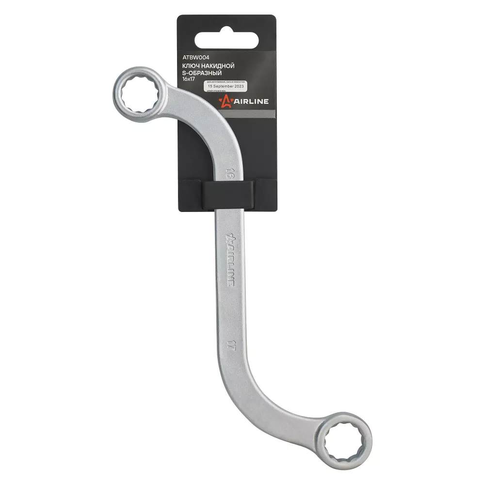 Ключ накидной S-образный 16х17 PRO пласт.подвес - Артикул ATBW004 - Производитель Airline - Фото, Отзывы, Цены 