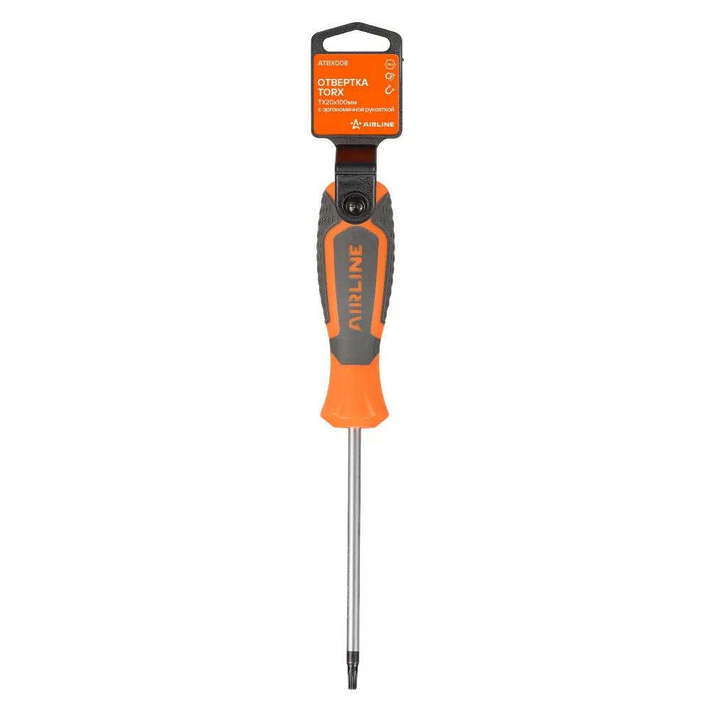 Отвертка TORX TX20x100мм, магнитный наконечник, пласт.подвес - Артикул ATBX008 - Производитель Airline - Фото, Отзывы, Цены 