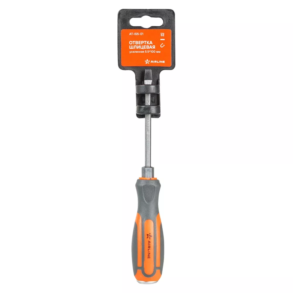 Отвертка шлицевая SL5х100мм, усиленная магнитная - Артикул ATIS501 - Производитель Airline - Фото, Отзывы, Цены 