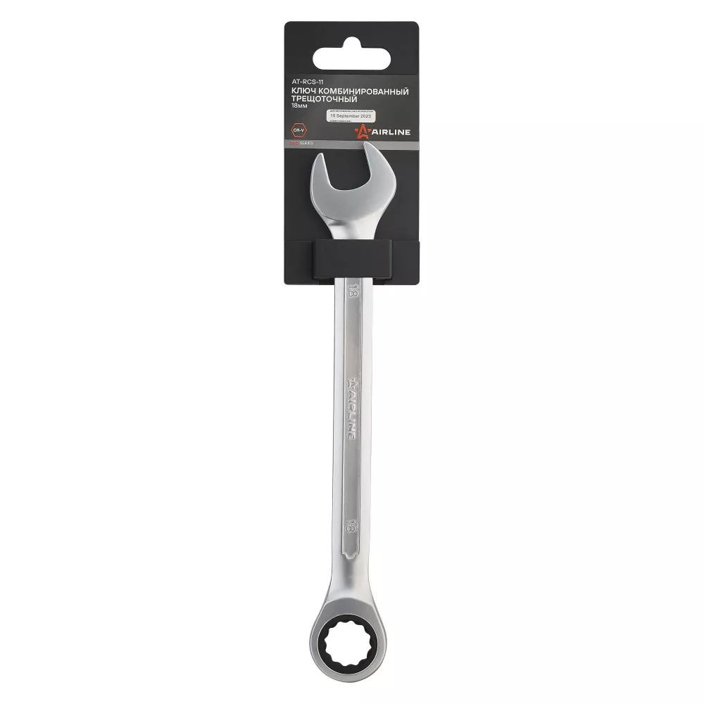 Ключ комбинированный трещоточный 18мм PRO пласт.подвес - Артикул ATRCS11 - Производитель Airline - Фото, Отзывы, Цены 