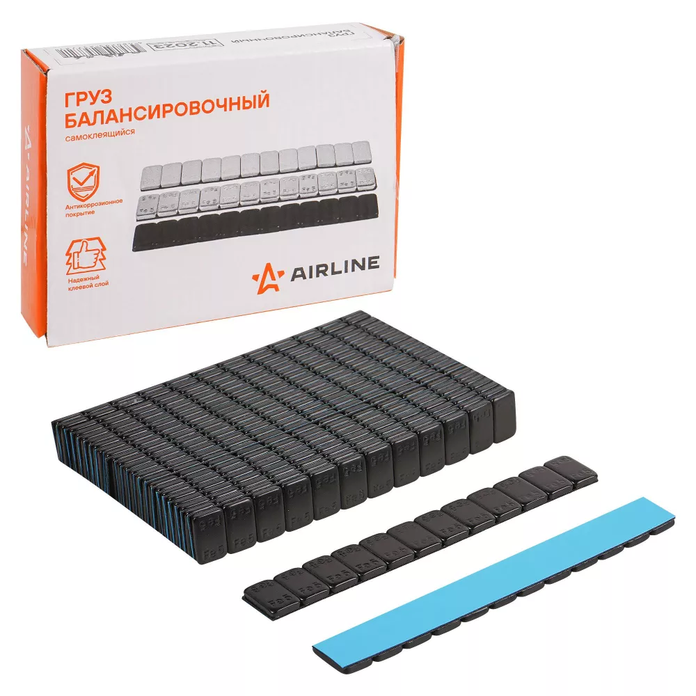 Груз балансировочный самоклеящийся стальной 12*5гр, 50 шт., черный - Артикул ATRK172 - Производитель Airline - Фото, Отзывы, Цены 