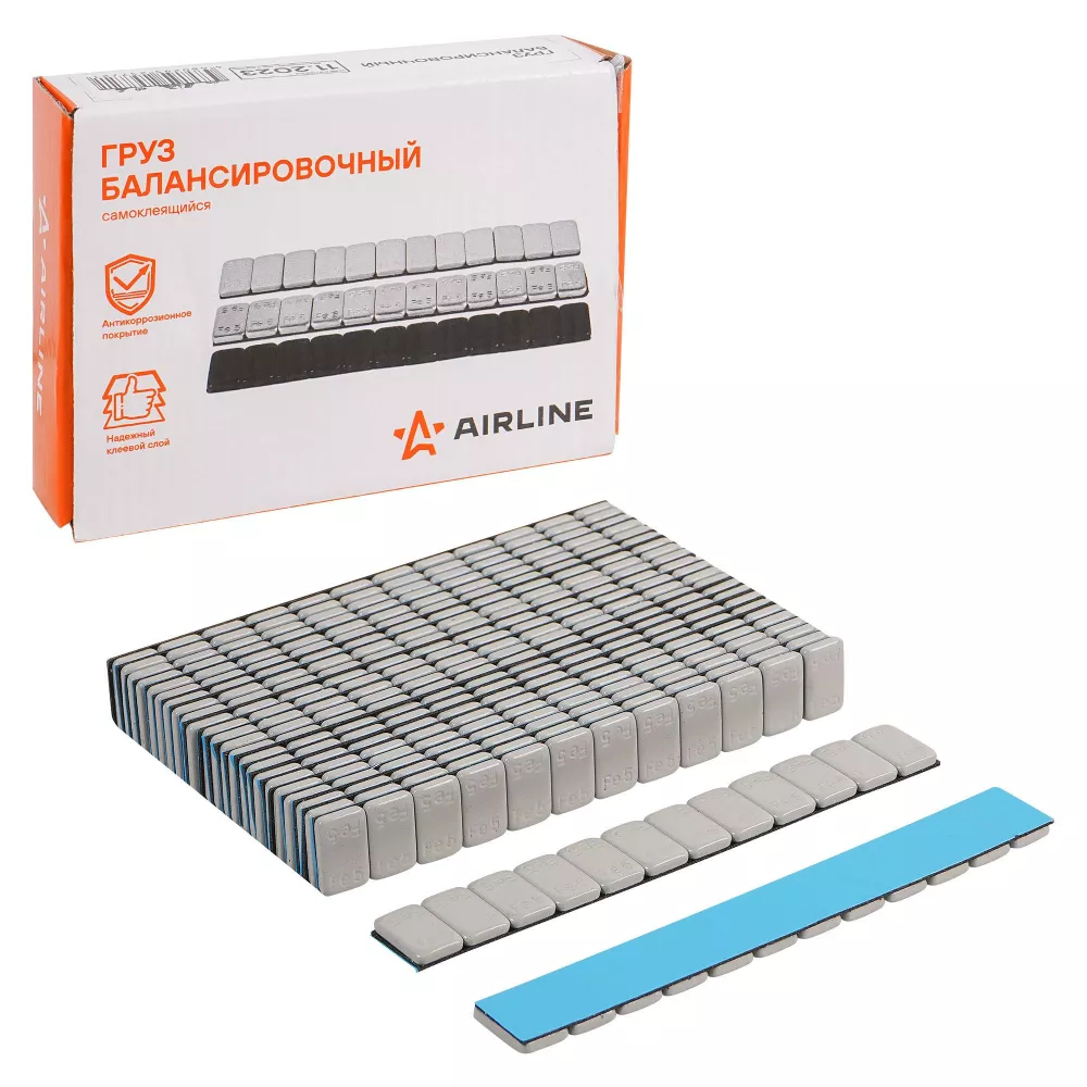 Груз балансировочный самоклеящийся стальной 12*5гр, 50 шт., серый - Артикул ATRK173 - Производитель Airline - Фото, Отзывы, Цены 