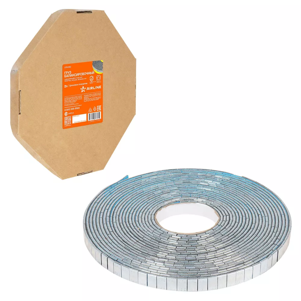 Груз балансировочный самоклеящийся стальной 1000*5гр, катушка, прямые углы - Артикул ATRK182 - Производитель Airline - Фото, Отзывы, Цены 