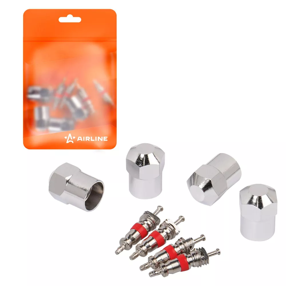 Ремкомплект для вентилей (4 золотника, 4 металл.колп.) в пакете - Артикул ATRS011 - Производитель Airline - Фото, Отзывы, Цены 