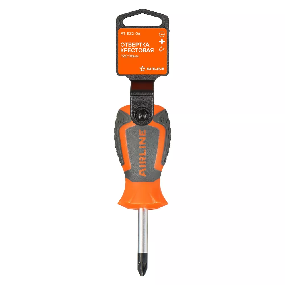 Отвертка крестовая PZ2х38мм, магнитный наконечник - Артикул ATSZ206 - Производитель Airline - Фото, Отзывы, Цены 