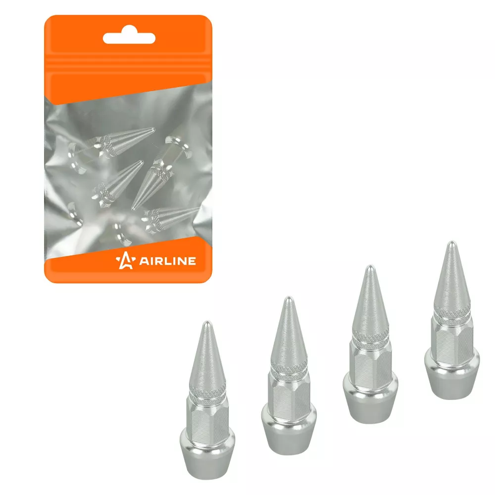 Колпачки на шинный вентиль K-10, серебряные, металл, 4 шт. - Артикул AVC39 - Производитель Airline - Фото, Отзывы, Цены 