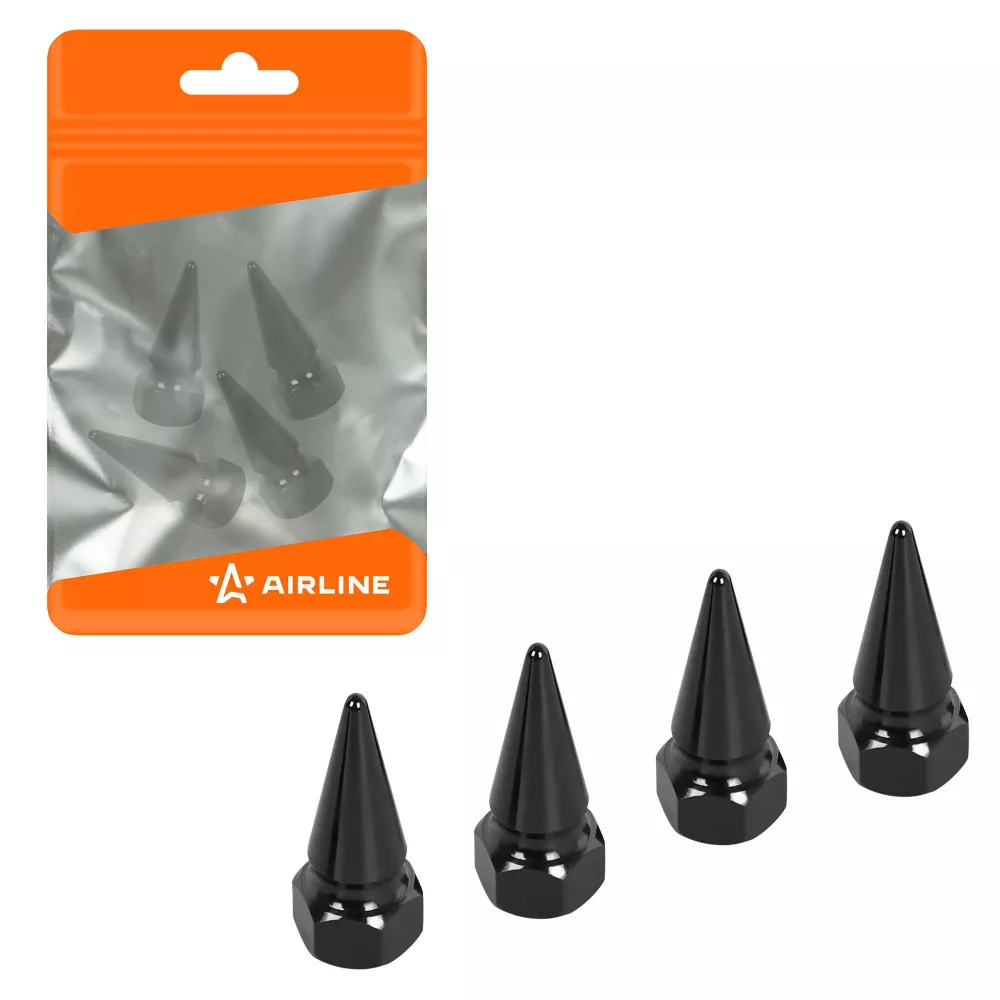 Колпачки на шинный вентиль K-11, черные, металл, 4 шт. - Артикул AVC40 - Производитель Airline - Фото, Отзывы, Цены 