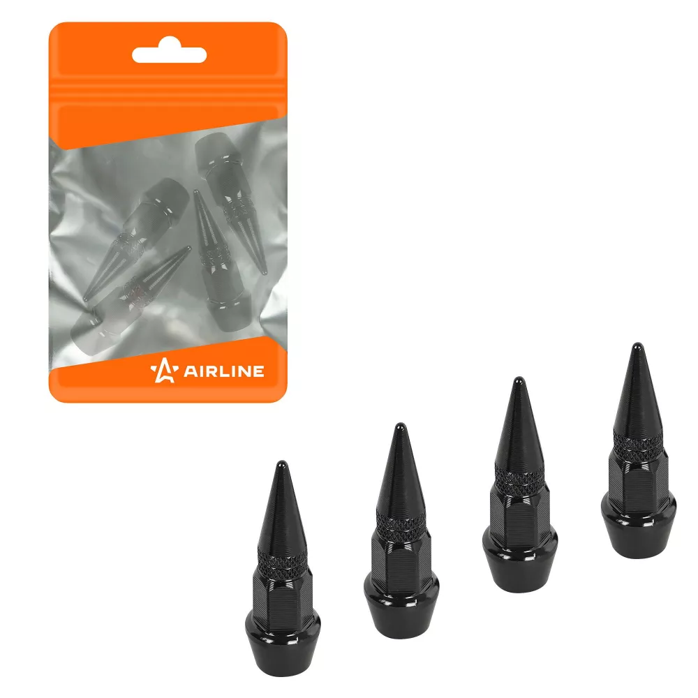 Колпачки на шинный вентиль K-10, черные, металл, 4 шт. - Артикул AVC44 - Производитель Airline - Фото, Отзывы, Цены 