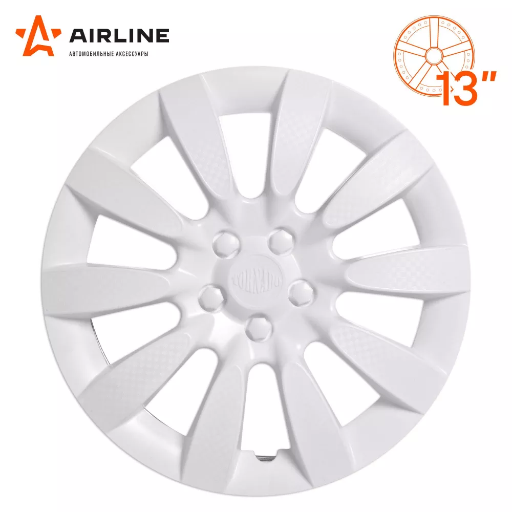Колпаки колесные 13" "Торнадо", белый, карбон, компл. 2 шт. - Артикул AWCC1308 - Производитель Airline - Фото, Отзывы, Цены 