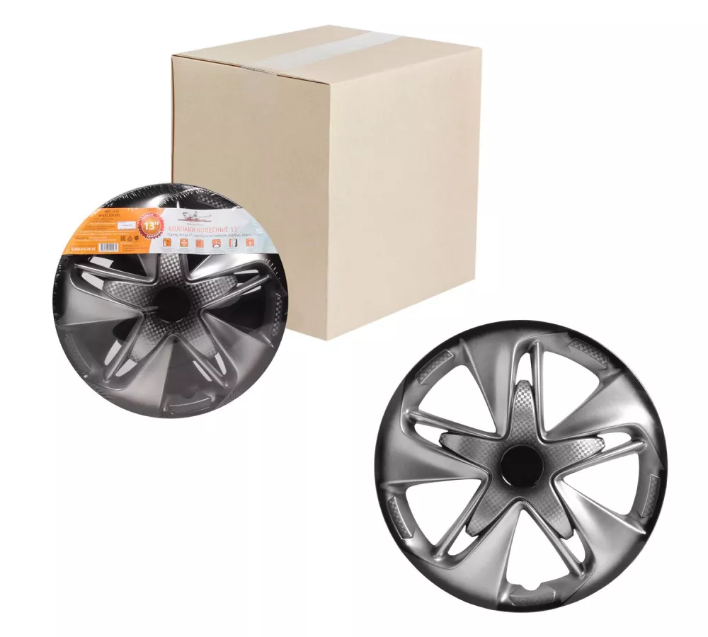 Колпаки колесные 13" "Супер Астра +", серебристо-черный, карбон, компл. 2 шт. - Артикул AWCC1320 - Производитель Airline - Фото, Отзывы, Цены 