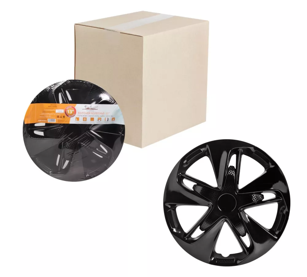 Колпаки колесные 13" "Супер Астра", черный глянец, карбон, компл. 2шт. - Артикул AWCC1322 - Производитель Airline - Фото, Отзывы, Цены 