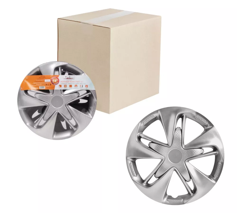 Колпаки колесные 14 Супер Астра, серебристый, карбон, компл. 2 шт. - Артикул AWCC1424 - Производитель Airline - Фото, Отзывы, Цены 