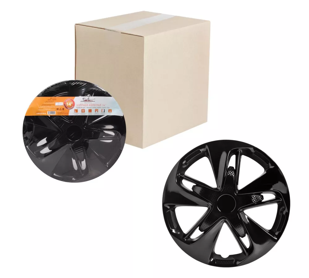 Колпаки колесные 14" "Супер Астра", черный глянец, карбон, компл. 2шт. - Артикул AWCC1427 - Производитель Airline - Фото, Отзывы, Цены 