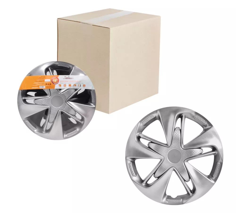 Колпаки колесные 15 Супер Астра, серебристый, карбон, компл. 2 шт. - Артикул AWCC1524 - Производитель Airline - Фото, Отзывы, Цены 