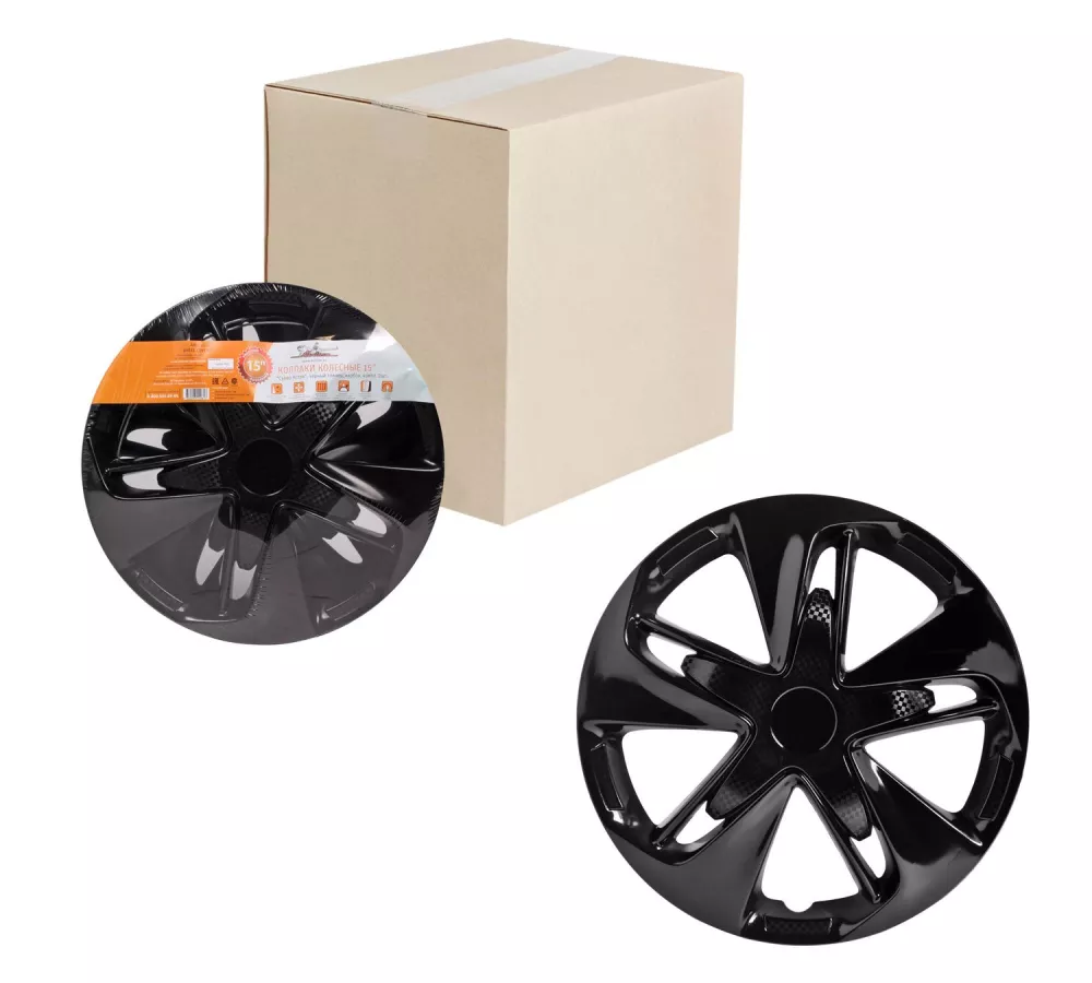 Колпаки колесные 15" "Супер Астра", черный глянец, карбон, компл. 2шт. - Артикул AWCC1527 - Производитель Airline - Фото, Отзывы, Цены 