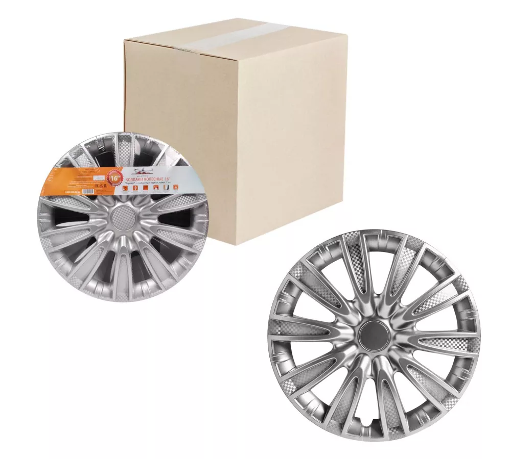 Колпаки колесные 16 Торнадо, серебристый, карбон, компл. 2 шт. - Артикул AWCC1629 - Производитель Airline - Фото, Отзывы, Цены 