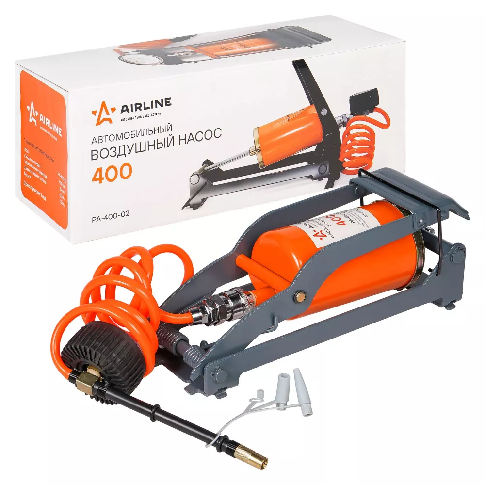 Насос воздушный 400 с съемным манометром (ножной, механический, 400 см3) - Артикул PA40002 - Производитель Airline - Фото, Отзывы, Цены 