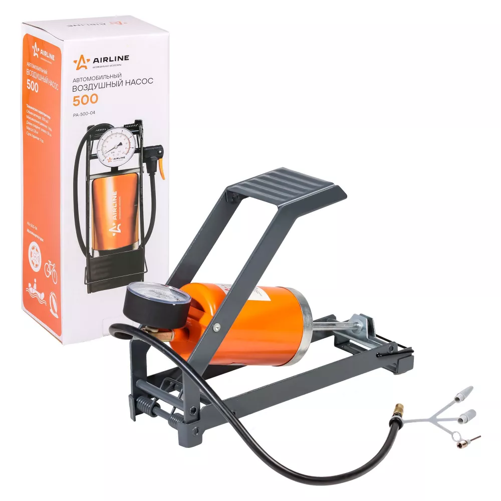 Насос воздушный 500 с манометром (ножной, механический, 500 см3) - Артикул PA50004 - Производитель Airline - Фото, Отзывы, Цены 